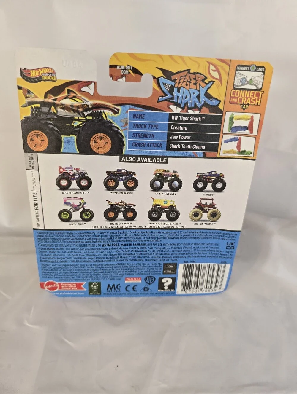NIB Hot Wheels Monster Trucks Tiger Shark Toy Vehicle
